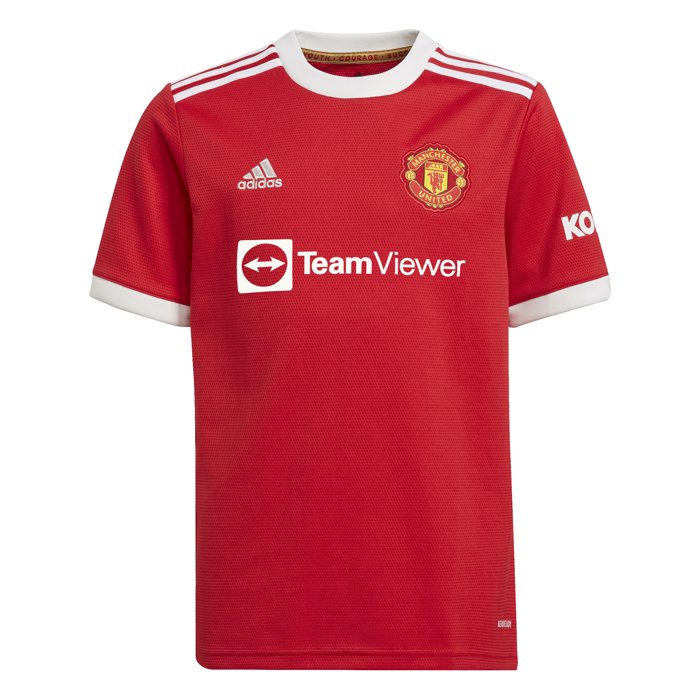 adidas Manchester United 2021/22 Home Kids Soccer Jersey - Real Red