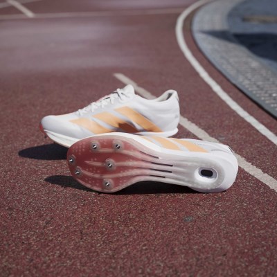 adidas Adizero Prime SP 4 - Unisex Track Sprint Spikes - Cloud White/Lucid Orange/Lucid Red
