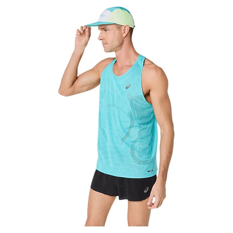Asics MetaRun Mens Singlet - Energy Aqua - image 3