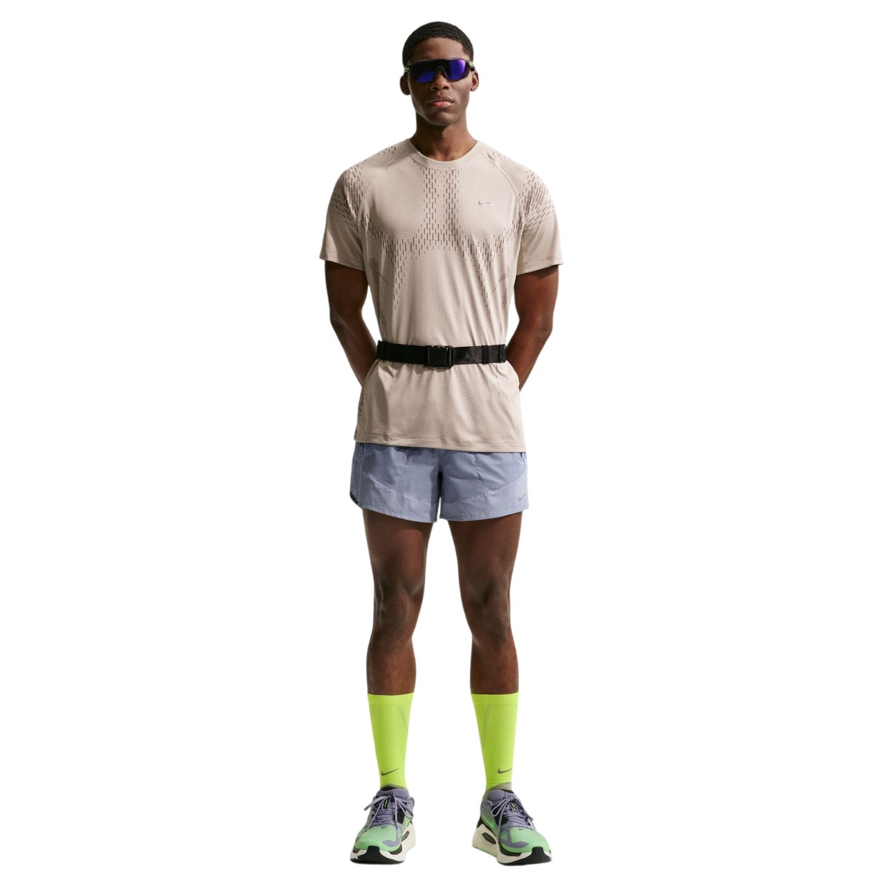 Nike Stride Mens Dri-Fit 5 Brief-Lined Running Shorts - Iron Purple/Indigo Haze/Reflective Silver