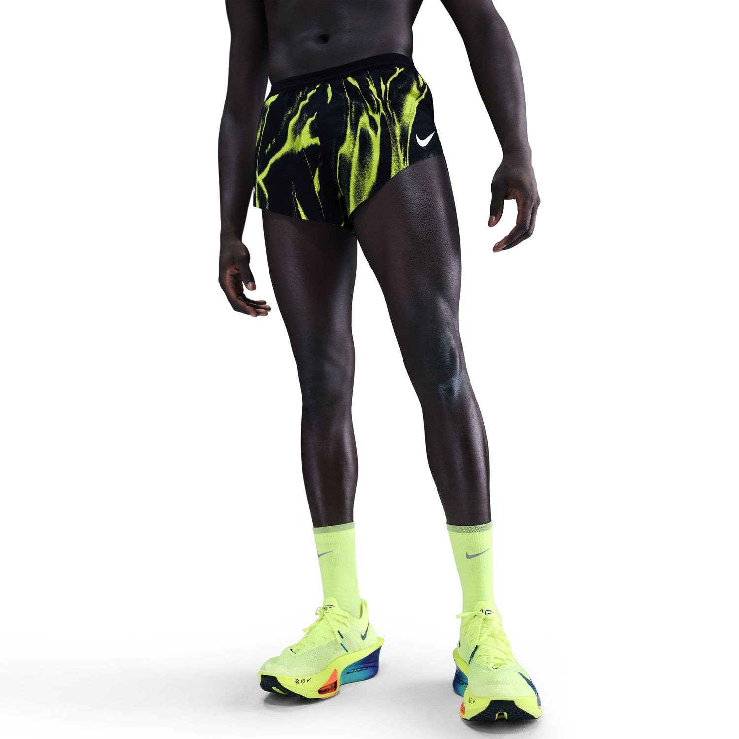 Nike Aeroswift Mens 2 Inch Running Shorts - Volt/White