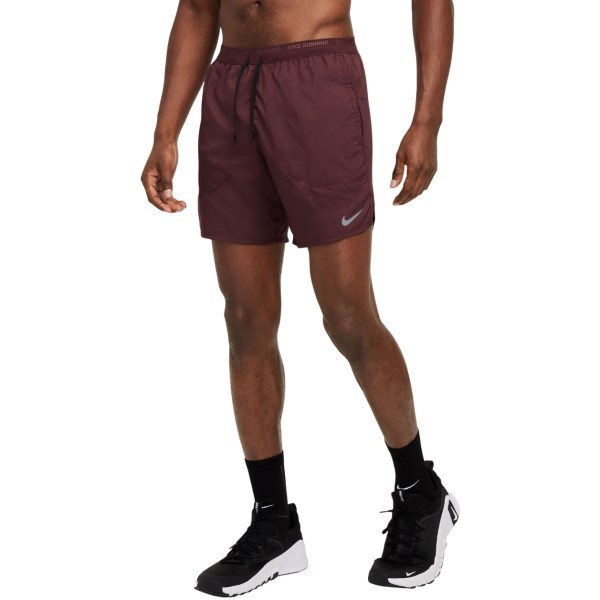 Nike Mens Stride Dri-Fit 7 inch Breif Lined Running Shorts - Burgundy Crush/Black/Reflective Silver