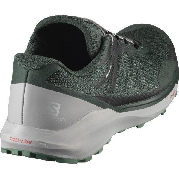 Salomon Sense Ride 3 - Mens Trail Running Shoes - Green Gables/Alloy/Oil Blue
