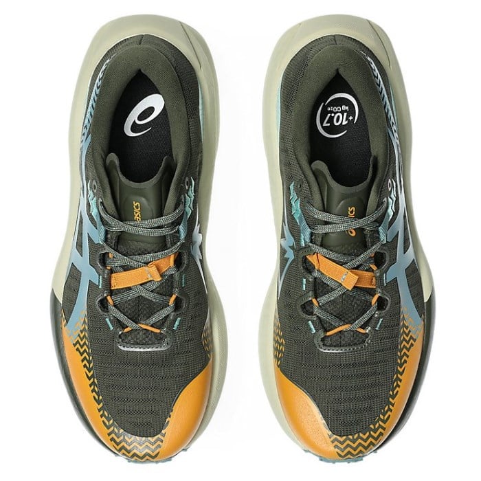 Asics Trabuco Max 5 - Mens Trail Running Shoes - Vintage Khaki/Foggy Teal - image 3