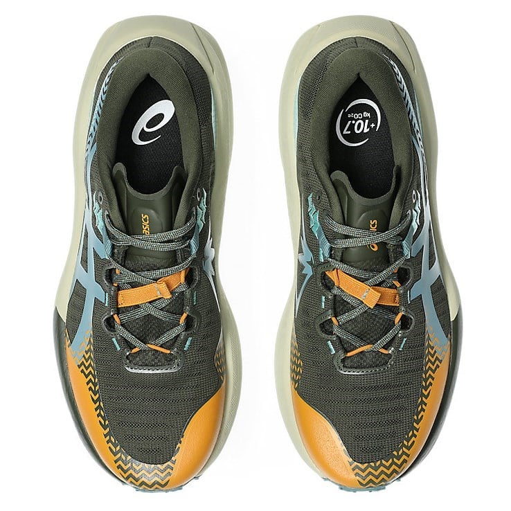 Asics Trabuco Max 5 - Mens Trail Running Shoes - Vintage Khaki/Foggy Teal - image 3