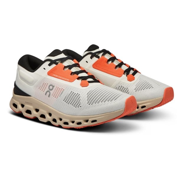 On Cloudstratus 3 - Womens Running Shoes - Undyed White/Sand