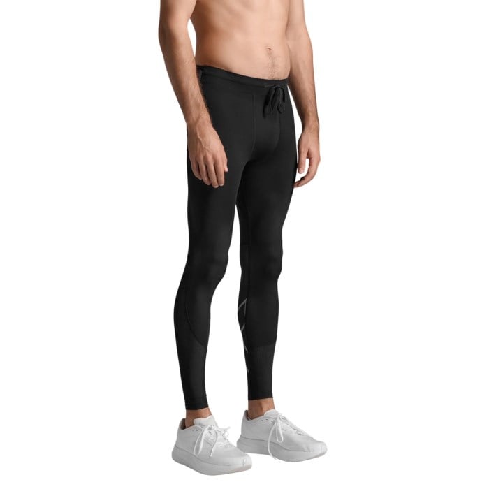 2XU Aero Mesh Mens Compression Tights - Black/Silver Reflective