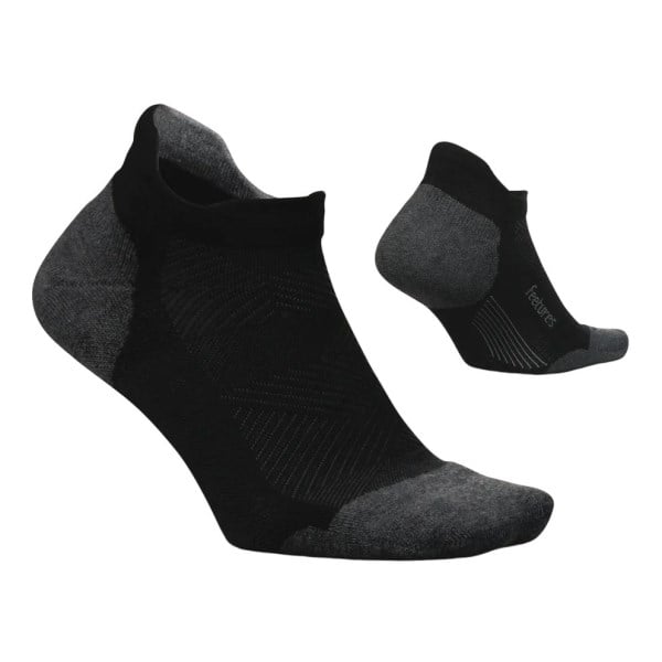 Feetures Elite Max Cushion No Show Tab Running Socks - Black