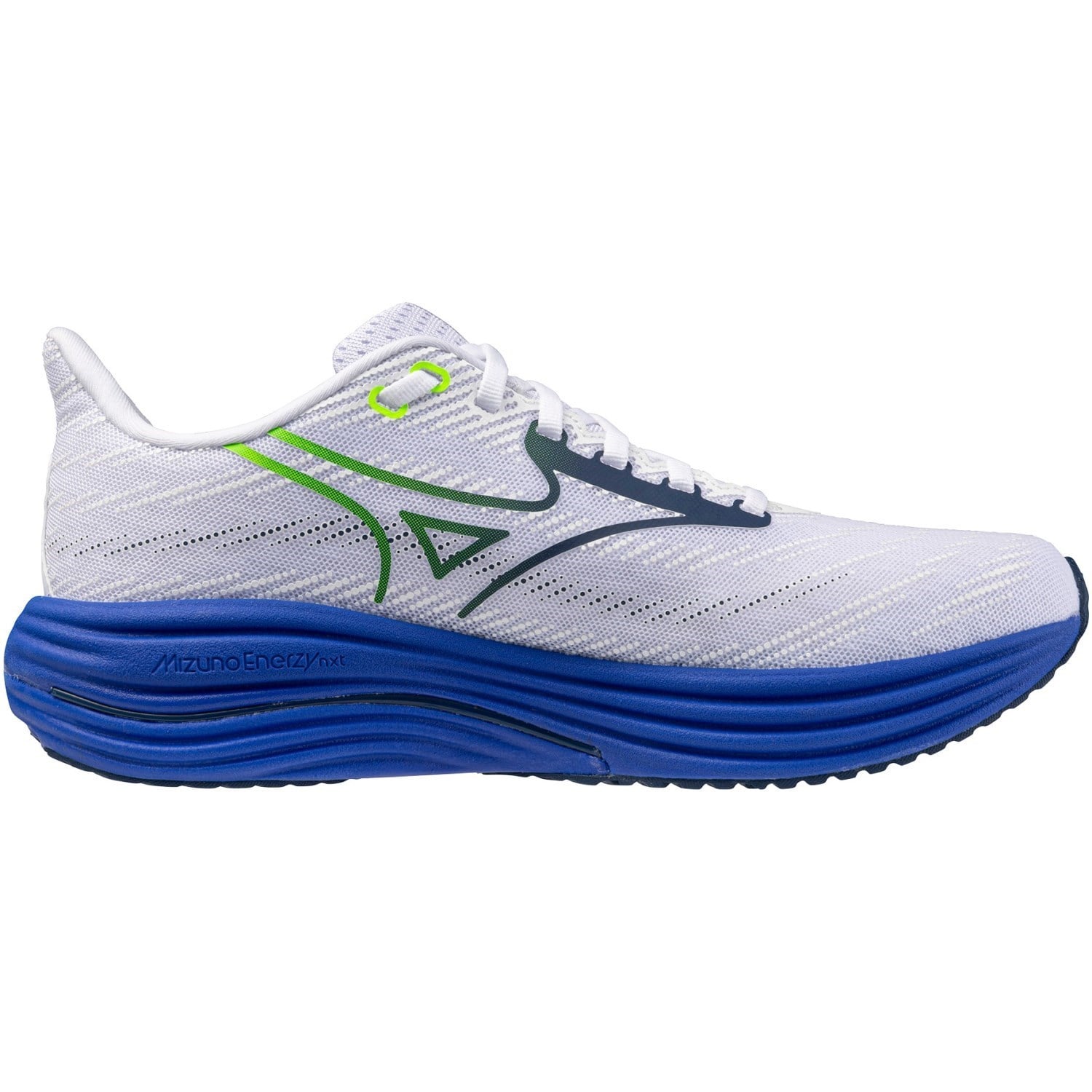 Mizuno Wave Rider 29 - Mens Running Shoes - White/Estate Blue/Lightning Yellow