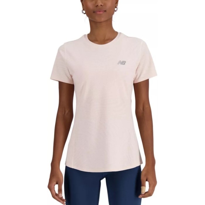 New Balance Jacquard Slim Womens Running T-Shirt - Quartz Pink
