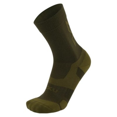 2XU Vectr Light Cushion Crew Running Socks - Flint/Hunter Green