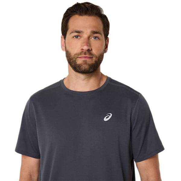 Asics Silver Mens Short Sleeve Running T-Shirt - Carrier Grey