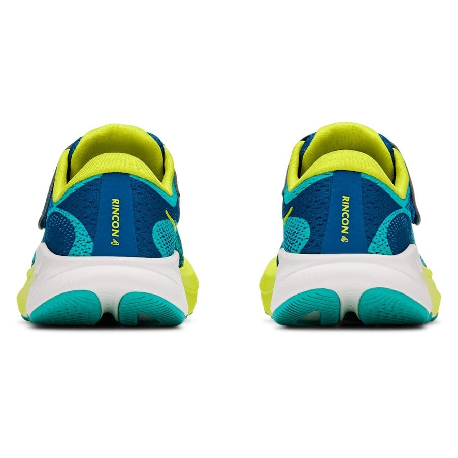 Hoka Rincon 4 Velcro - Kids Running Shoes - Electric Aqua/Neon Hoka Citrus - image 4