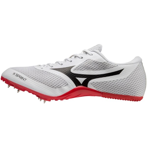 Mizuno X Sprint - Unisex Track Sprint Spikes - White/Black/High Risk Red