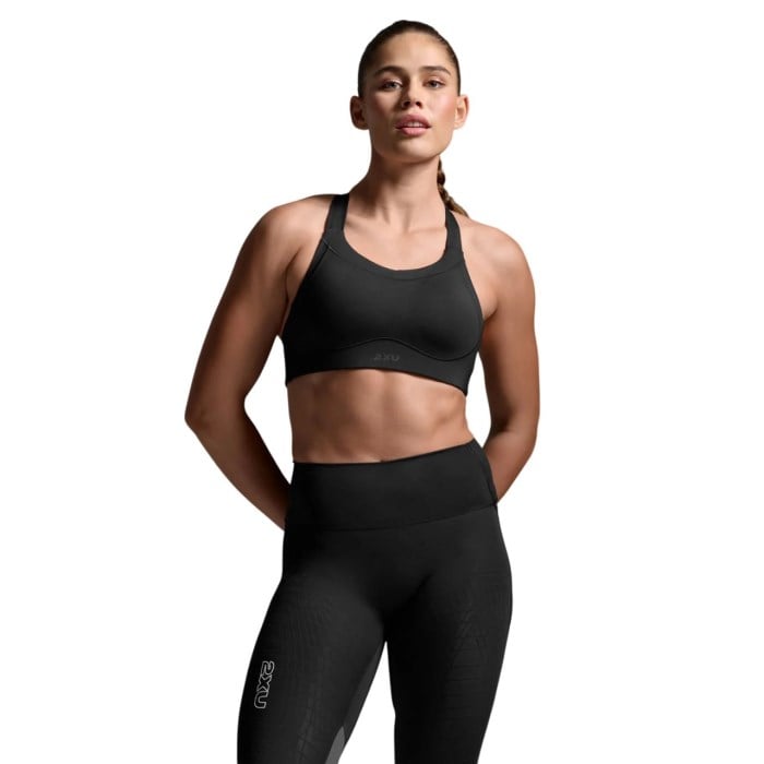 2XU Light Speed High Impact Womens Bra - Black/Silver Reflective