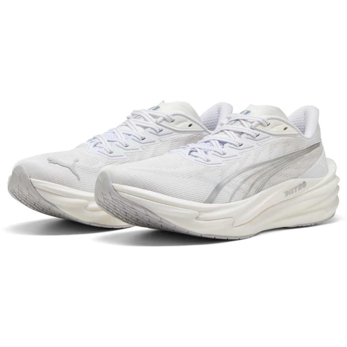 Puma Deviate Nitro 4 - Mens Running Shoes - Puma White/Feather Gray