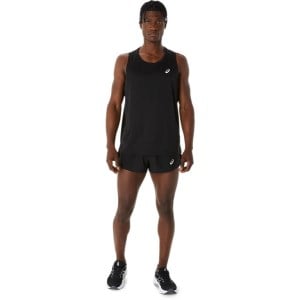 Asics Silver Mens Running Tank Top - Performance Black