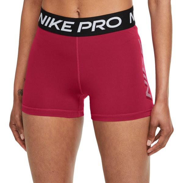 Nike Pro Dri-Fit 3 Inch Graphic Womens Training Shorts - Mystic Hibiscus/Black/White