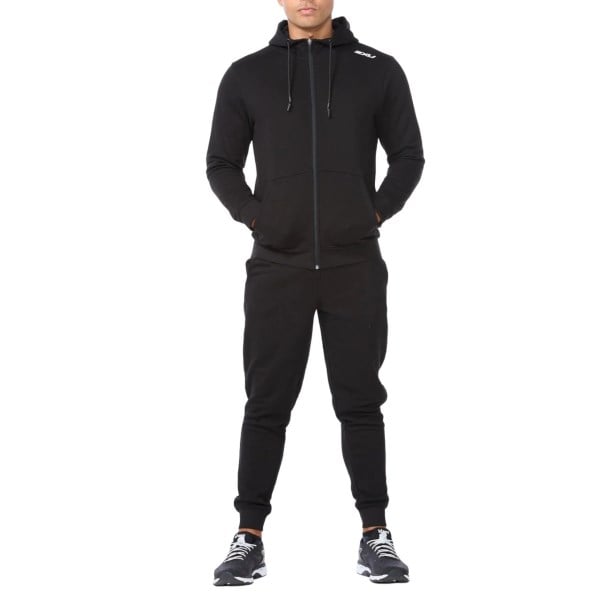 2XU Aspire Mens Full Zip Hoodie - Black/White