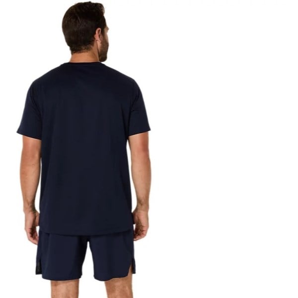 Asics Silver Mens Short Sleeve Running T-Shirt - Midnight