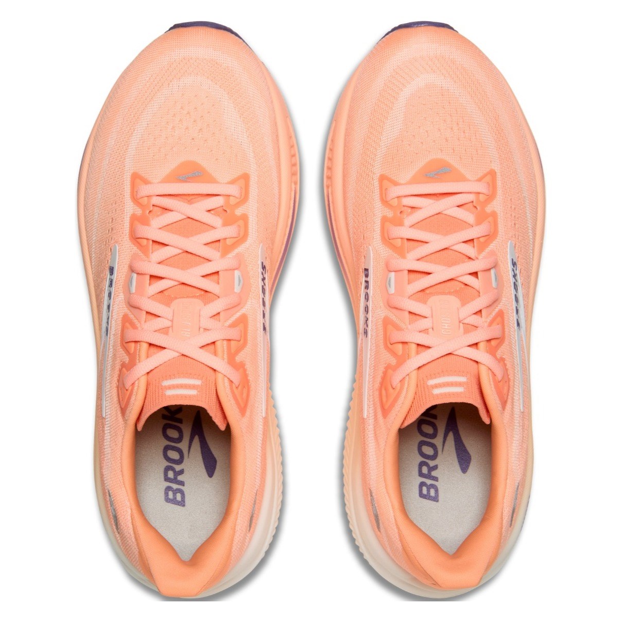 Brooks Ghost 18 - Womens Running Shoes - Peach/Grape/Coconut - image 3