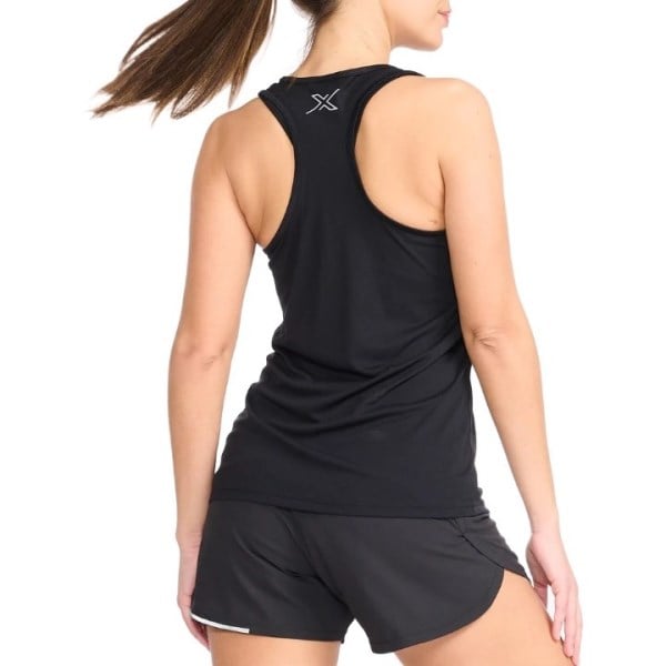 2XU Aero Womens Training Tank Top - Black/Silver Reflective