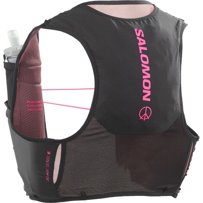Salomon Sense Pro 6 Unisex Running Vest with Flasks - Black/Nasturti
