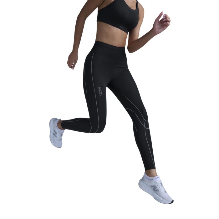 2XU Light Speed Kinesis Womens Hi-Rise Compression Tights - Black/Black