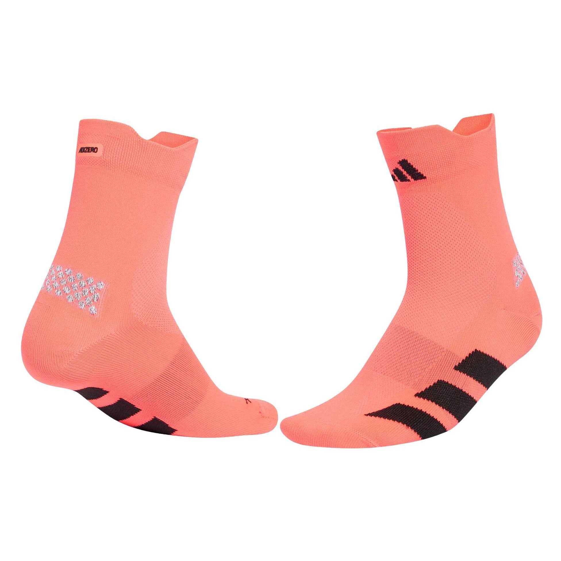 adidas Adizero Running Quarter Sock - Solar Turbo/Black - image 2