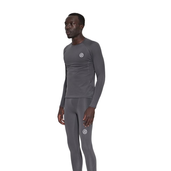 Skins Series-2 Mens Compression Long Sleeve Top - Charcoal