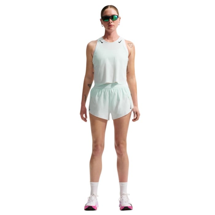 Nike AeroSwift Mid-Rise 3 Inch Womens Running Shorts - Barely Green/Black