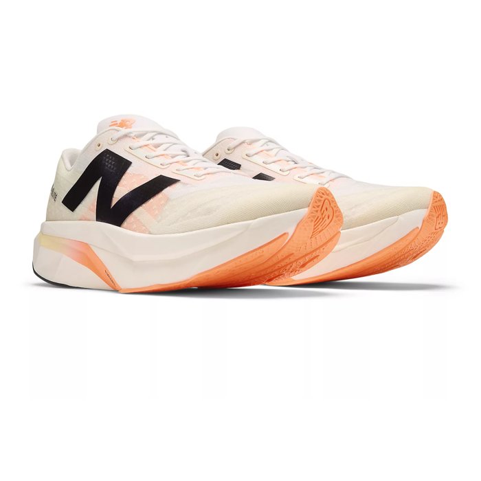 New Balance FuelCell SuperComp Elite v4 - Mens Road Racing Shoes - White/Angora/Hot Mango