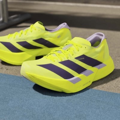 adidas Adizero Adios Pro 4 - Womens Racing Shoes - Solar Yellow/Aurora Plum/Powder Plum