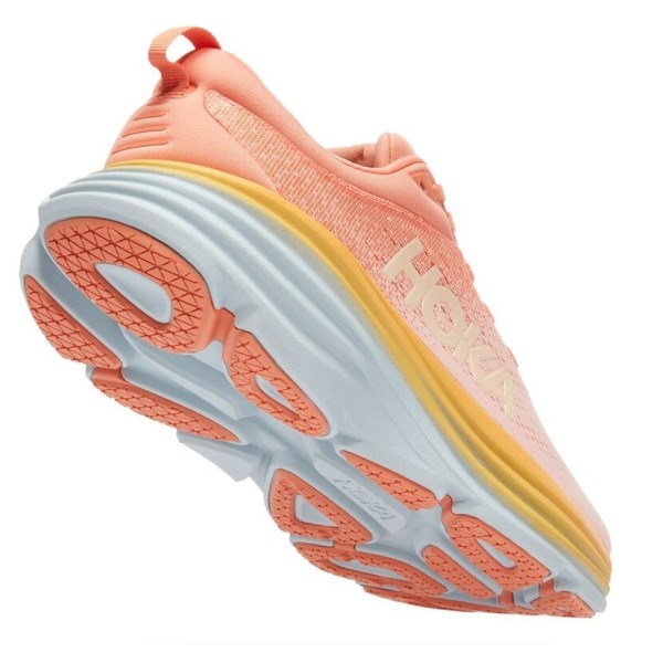 Hoka Bondi 8 - Womens Running Shoes - Shell Coral/Peach Parfait