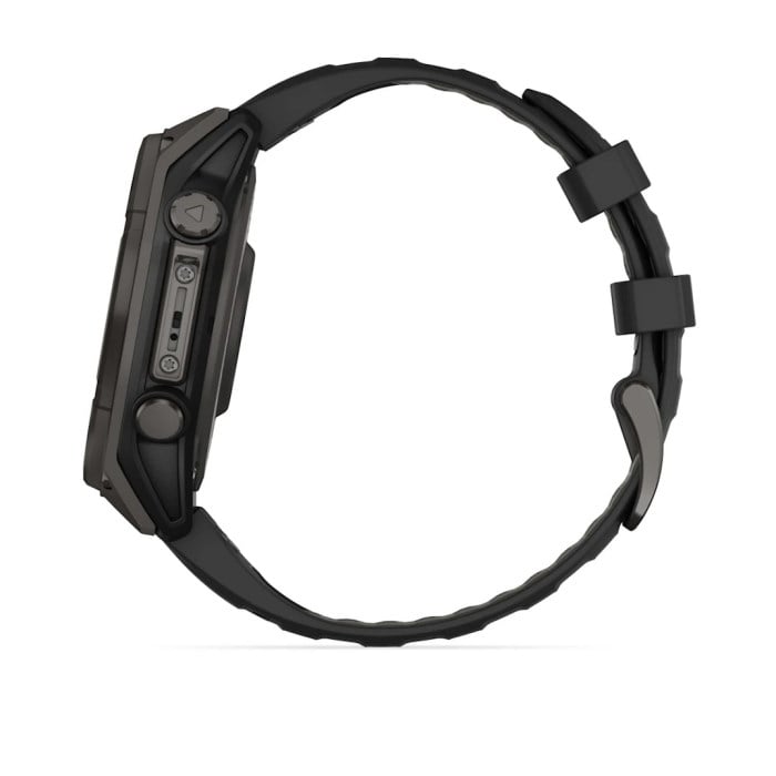 Garmin Fenix 8 Solar 47mm Sapphire Edition Titanium Watch - Black/Pebble Grey Silicone Band - image 8