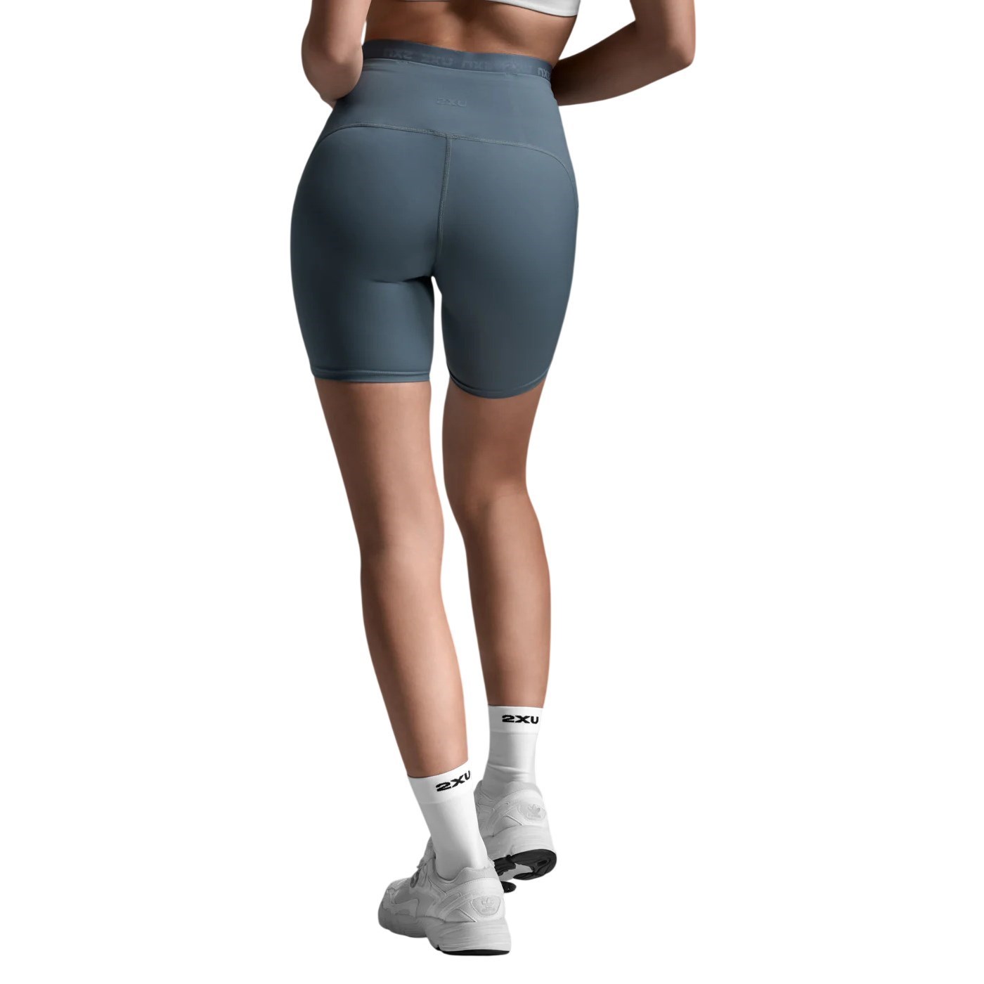 2XU Form Stash Hi-Rise Womens Compression Bike Shorts - Dark Sage/Dark Sage