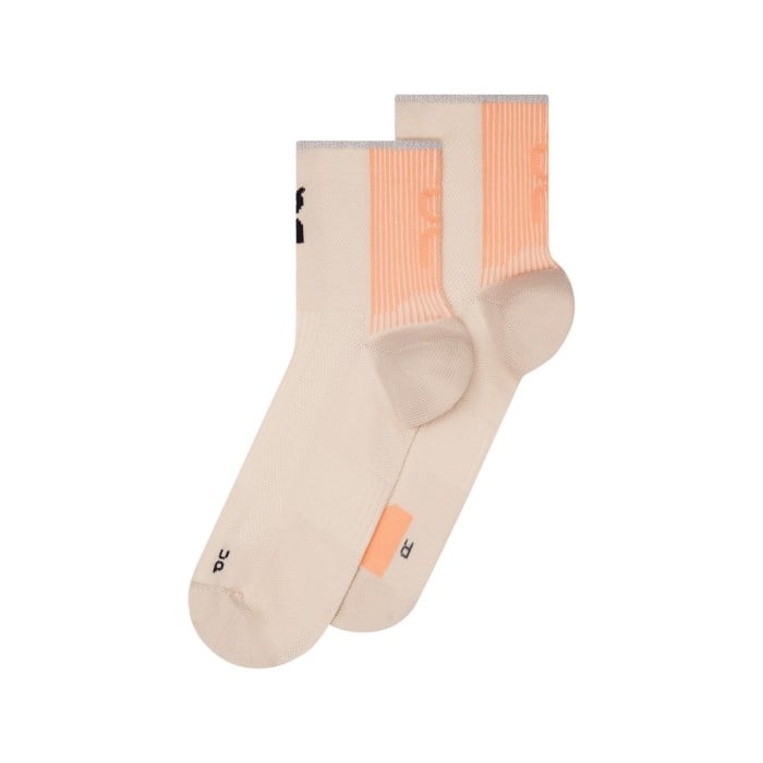 On Performance Run Unisex Mid Socks - Pearl/Sunstone
