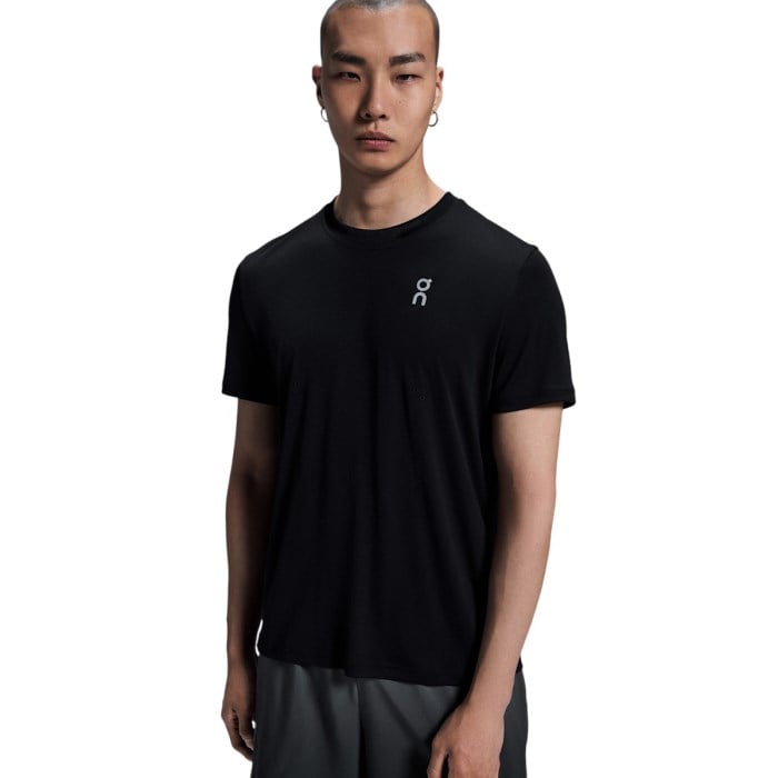 On Running Pace-T Mens Running Top - Black/Iron