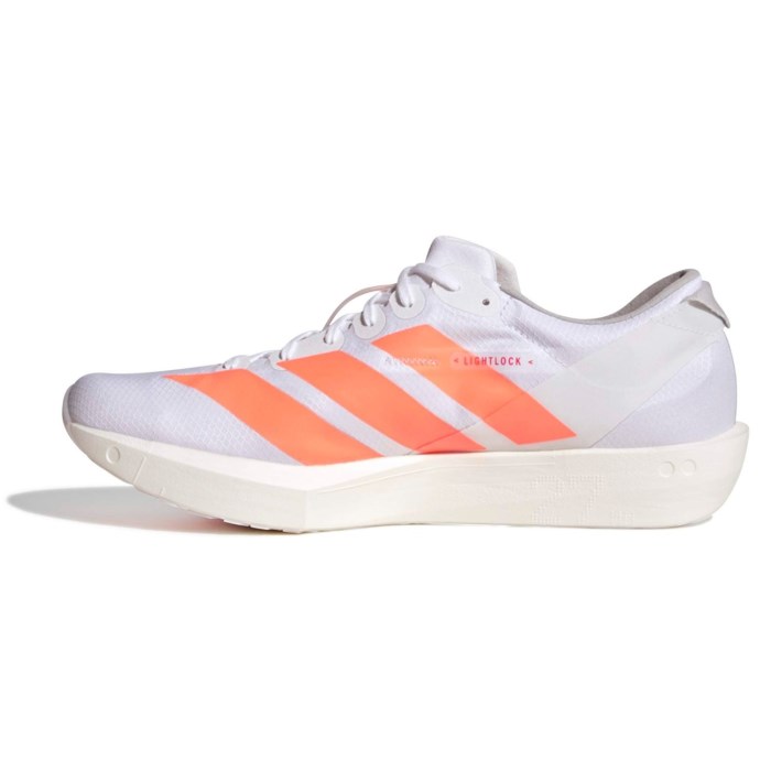 adidas Adizero Adios 9 - Mens Running Shoes - Cloud White/Lucid Orange/Lucid Red