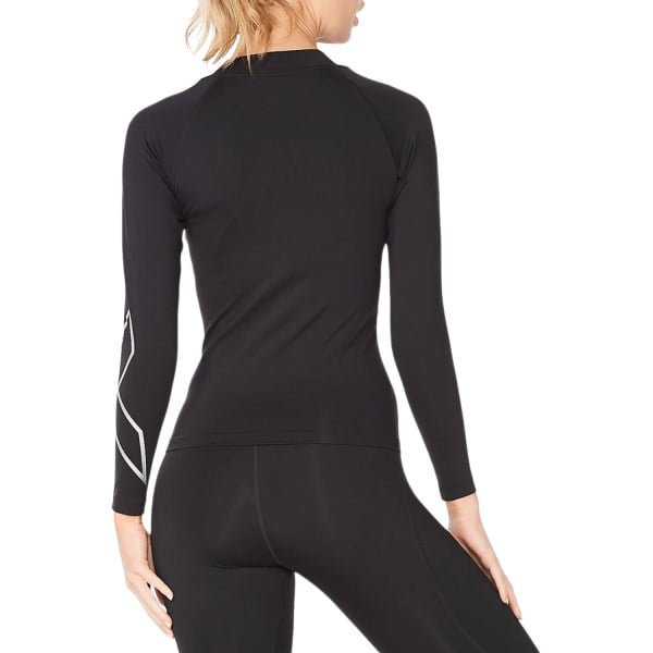 2XU Ignition Thermal Womens Compression Long Sleeve Top - Black/Silver