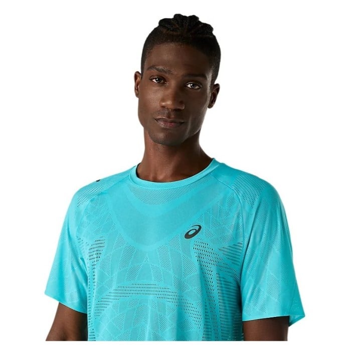 Asics MetaRun Mens Short Sleeve Top - Energy Aqua - image 4