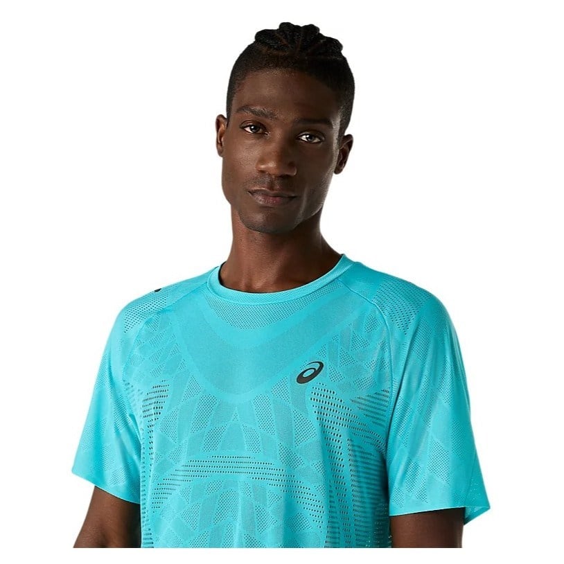 Asics MetaRun Mens Short Sleeve Top - Energy Aqua - image 4
