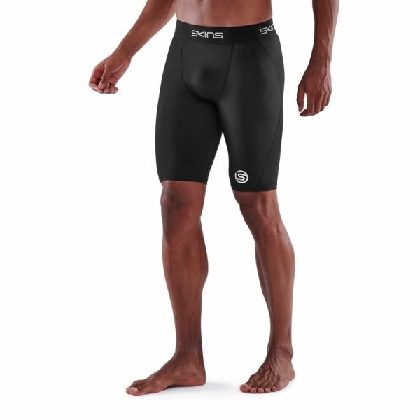 Skins Series-1 Mens Compression Half Tights - Black