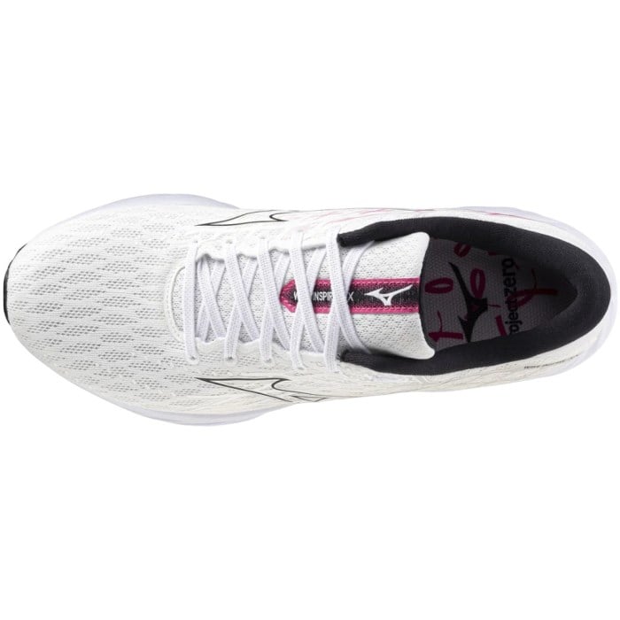 Mizuno Wave Inspire 20 - Mens Running Shoes - White/Black/Fuchsia Purple