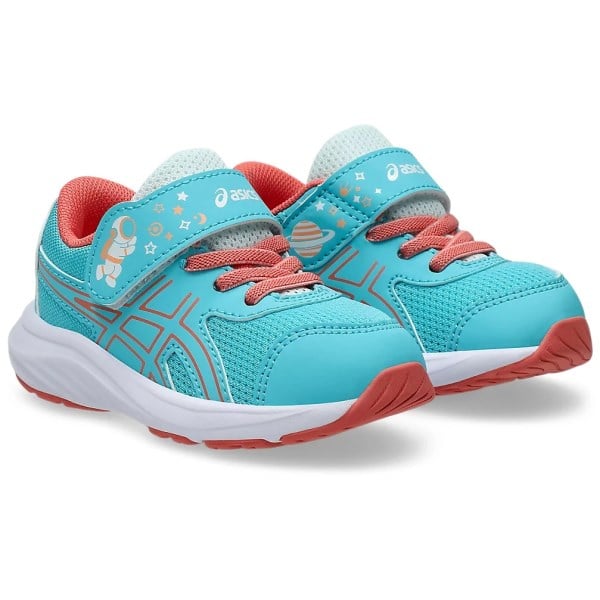 Asics Contend 9 TS - Toddler Running Shoes - Energy Aqua/Papaya