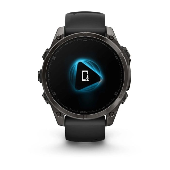 Garmin Fenix 8 47mm AMOLED Sapphire Edition Titanium Watch - Carbon Gray DLC Titanium with - Carbon Gray DLC Titanium with Black/Pebble Grey Silicone Band - image 7