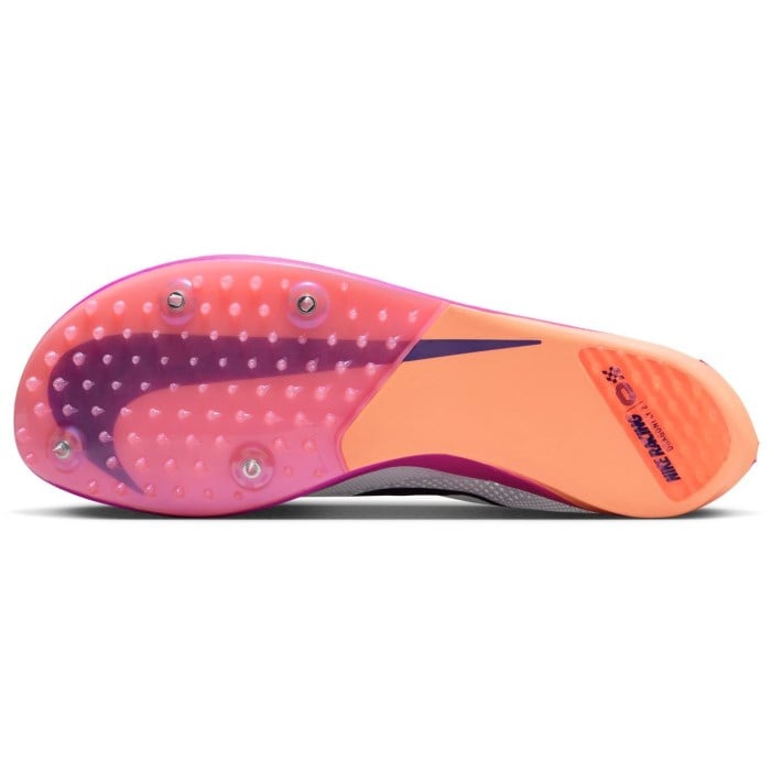 Nike ZoomX Dragonfly 2 - Unisex Long Distance Track Spikes - White/Obsidian/Hyper Turq/Fire Pink