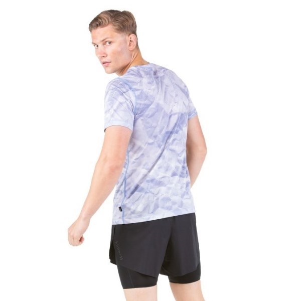 Ronhill Tech Golden Hour Mens Running T-Shirt - Lake Blue Crinkle