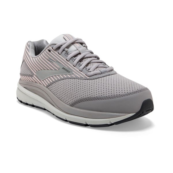 Brooks Addiction Walker 2 Suede - Womens Walking Shoes - Alloy/Oyster/Peach