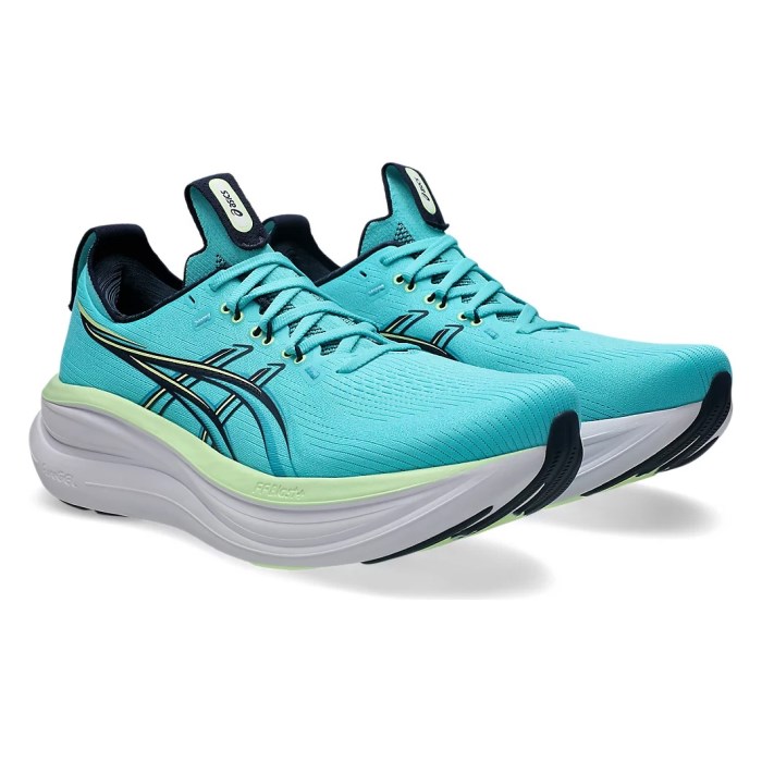 Asics Gel Nimbus 28 - Mens Running Shoes - Energy Aqua/Midnight - image 6